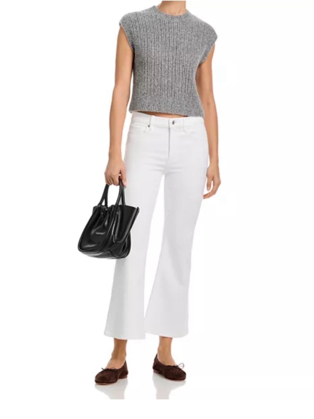 Frame Denim White Cropped Wide-Leg Jeans size 29